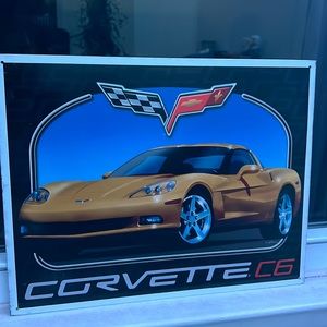 Corvette C6 Steel Poster Vintage